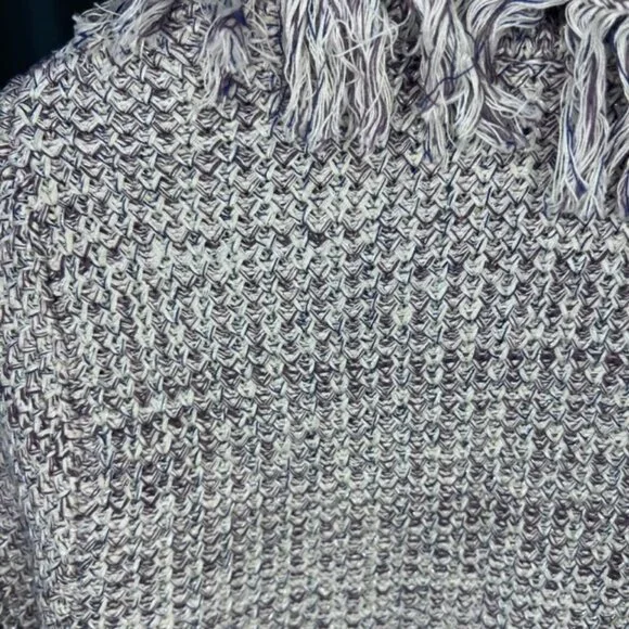 Chicos Structured Cardigan Sweater, marled yarn with FRINGE - Picture 5 of 6